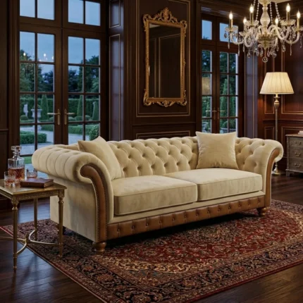 2 Seater Mono Govenor Chesterfield Sofa Comfort Kingdom UK