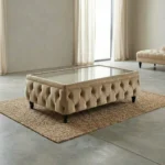 Mono Cream Upholstered Coffee Table Comfort Kingdom UK