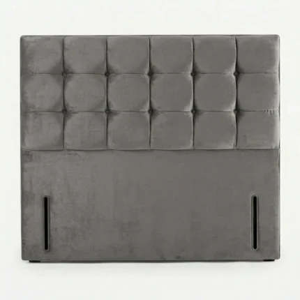 Super King Grey Biscuit Tufted Headboard