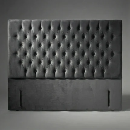 Super King Grey Diamond Tufted Headboard Comfort Kingdom UK