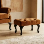 Theo Brown Queen Anne Chair Footstool Comfort Kingdom UK